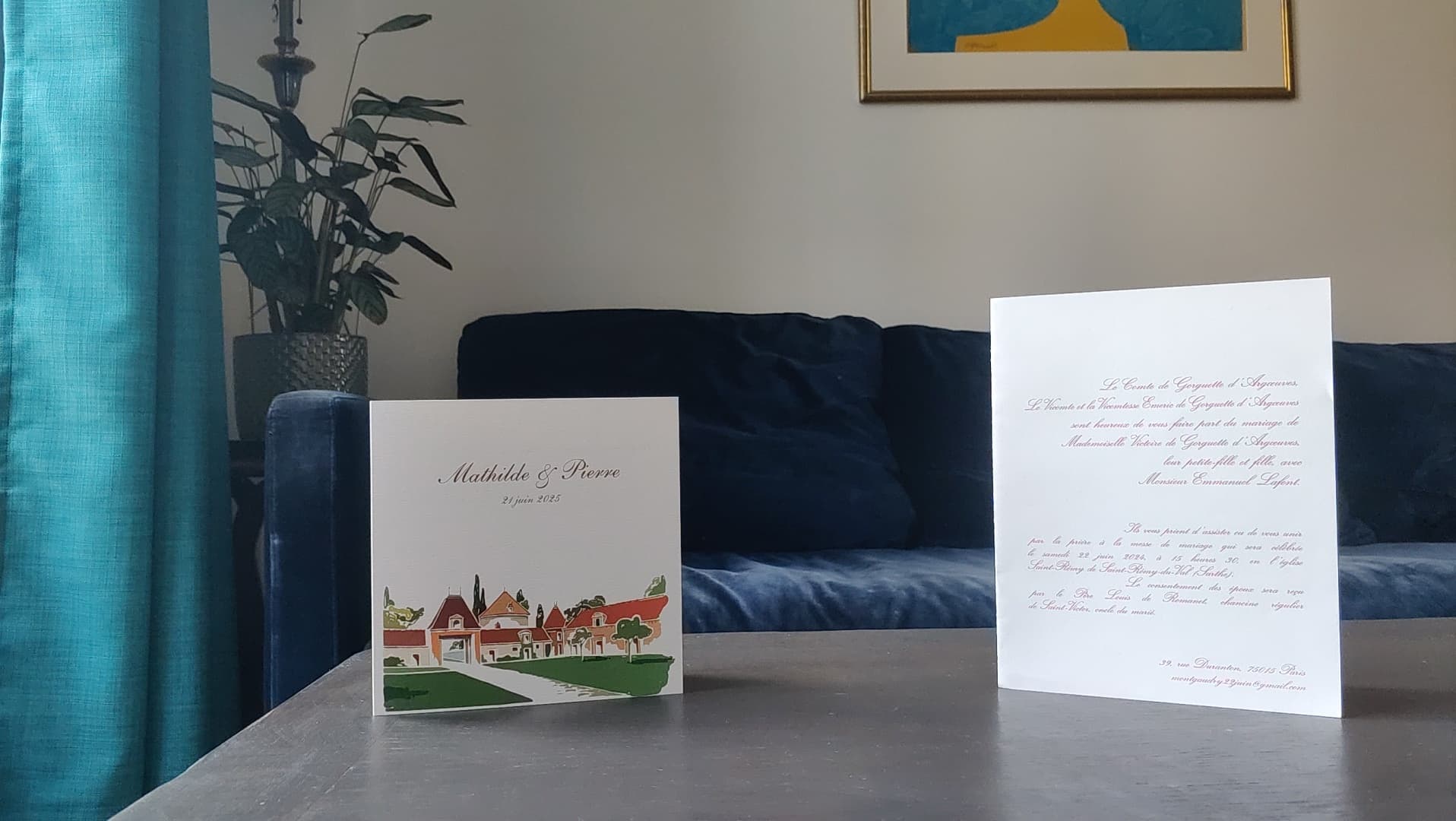 Faire-part de mariage élégant